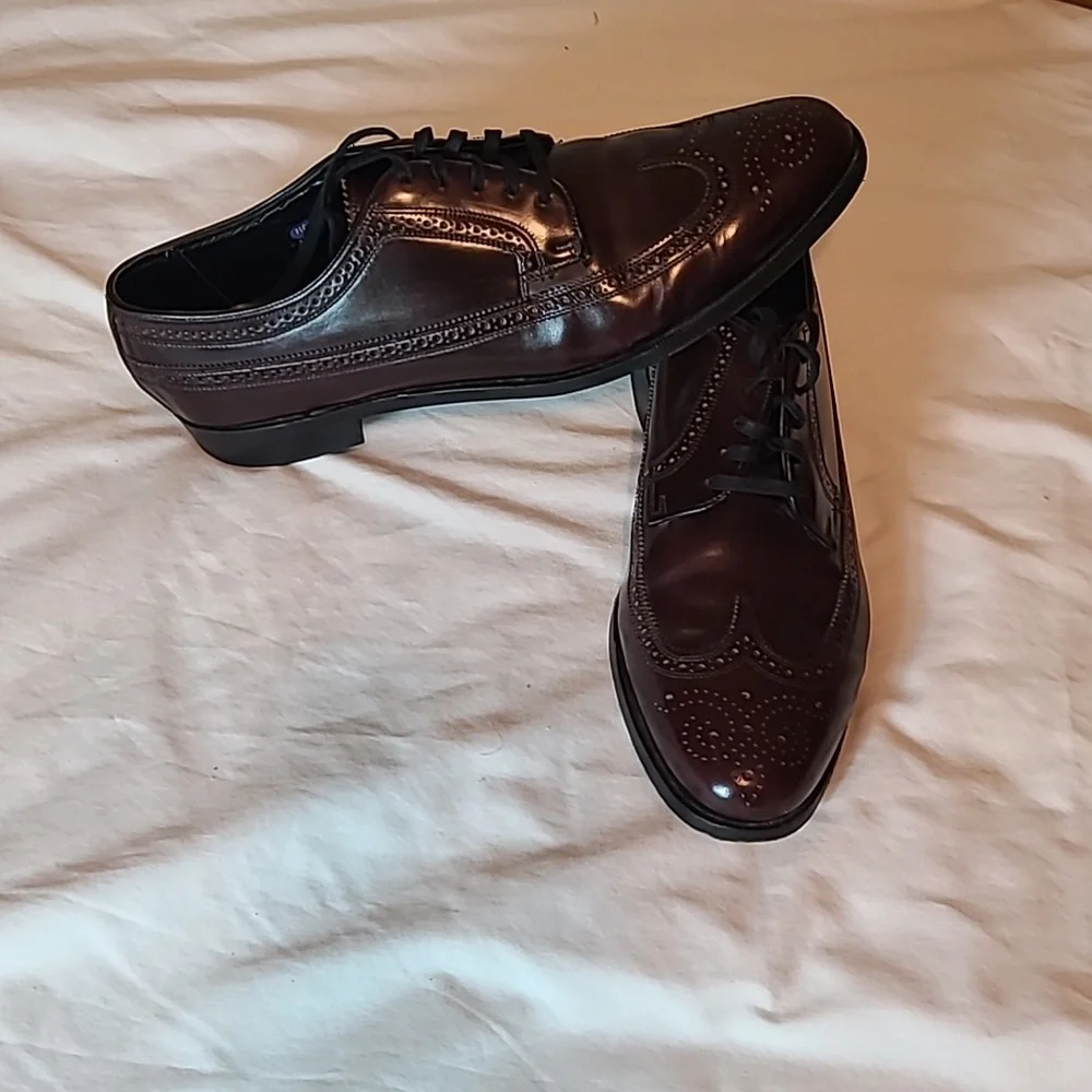 The Florsheim Shoe Men's Black Leather Lace-up Wingtip Oxford Dress Shoe Sz.12